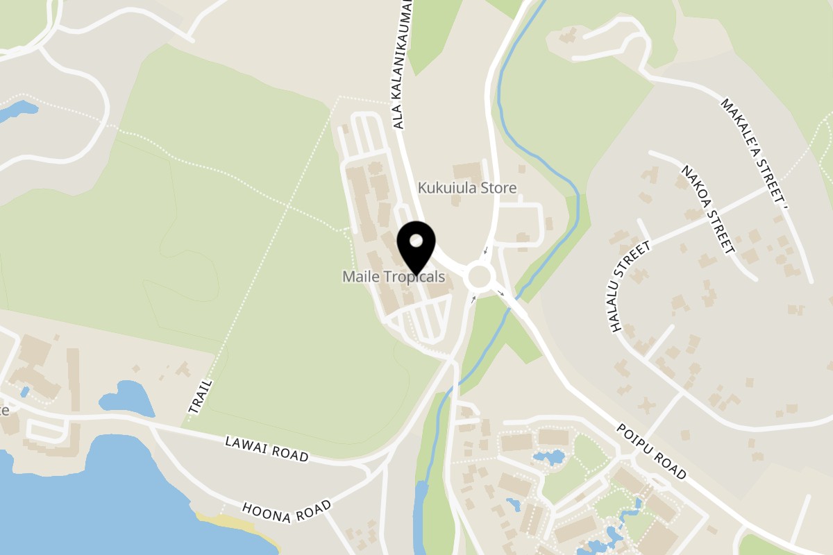 Map showing the location of Table At Poipu on 2829 Ala Kalanikaumaka St STE F207A in Koloa